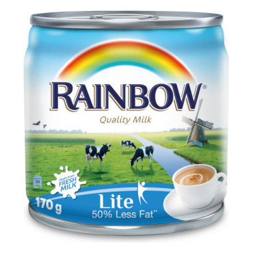RAINBOW EVAPORATED MILK LITE 170GM 