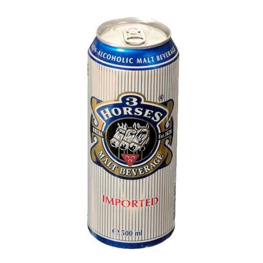 THREE HORSE MALT BEVERAGE CAN 500ML 