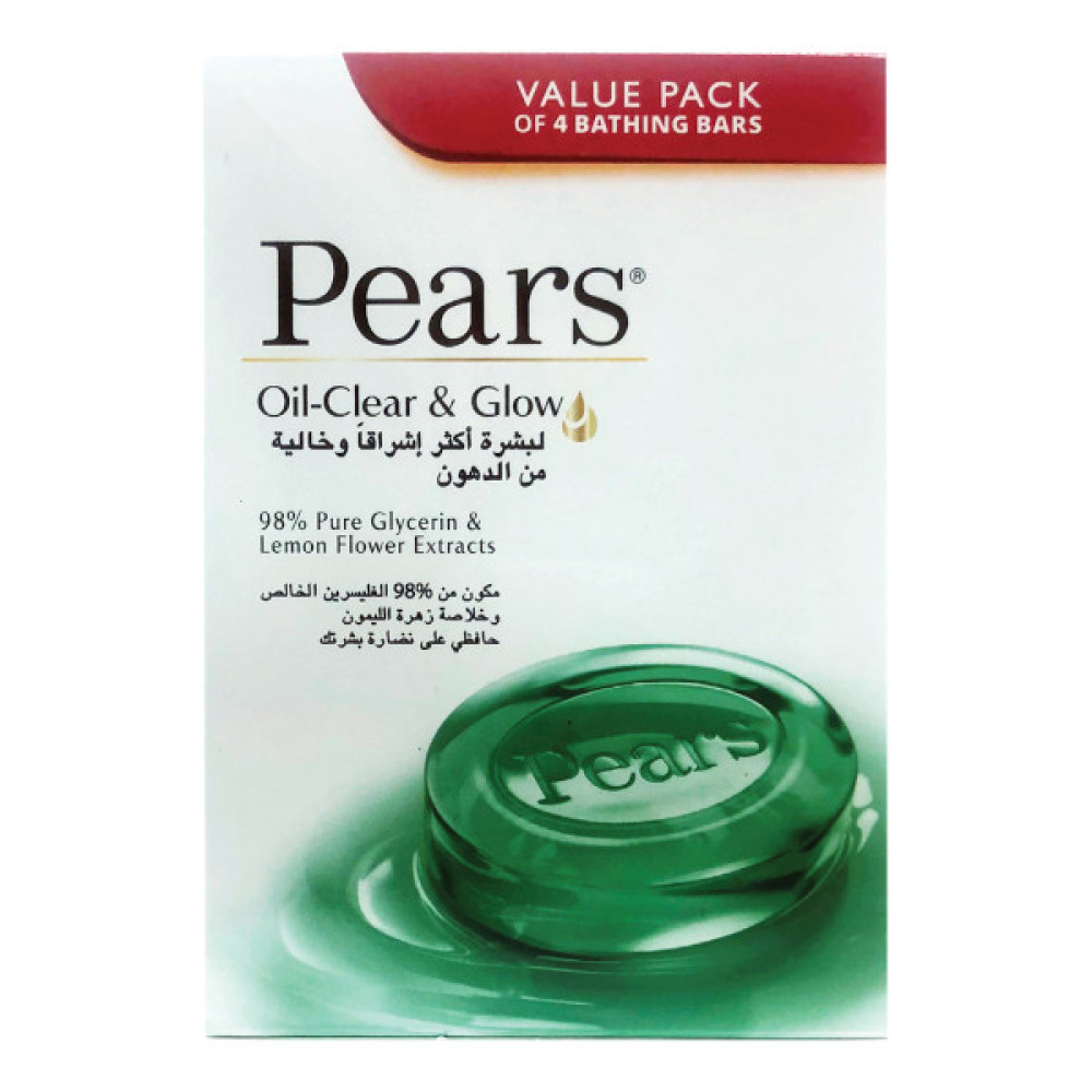 PEARS SOAP OIL-CLEAR & GLOW 4 X 125GM 