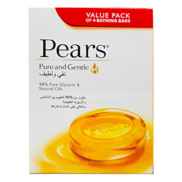 PEARS SOAP PURE & GENTLE 4 X 125GM 