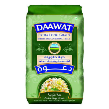 DAAWAT EXTRA LONG INDIAN BASMATI RICE 2KG 