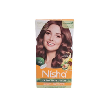 NISHA CREME HAIR COLOUR CHOCOLATE BROWN 3.5 60G+60