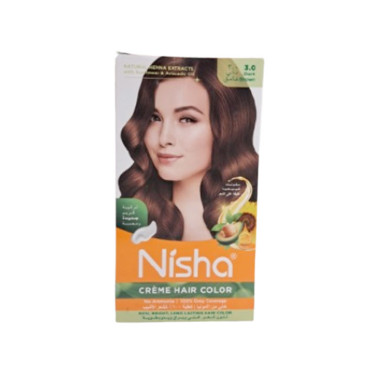 NISHA CREME HAIR COLOR 60GM + 60ML DARK BROWN
