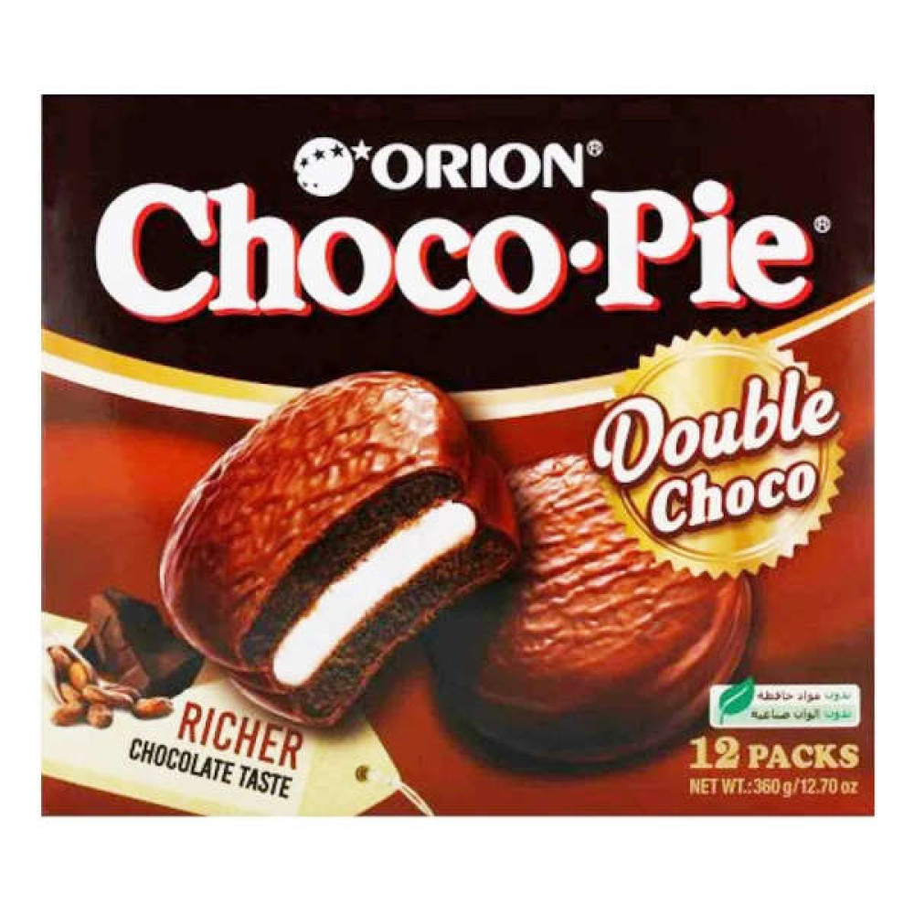 ORION CHOCO-PIE DOUBLE CHOCO 360GM 