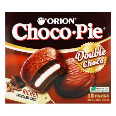 ORION CHOCO-PIE DOUBLE CHOCO 360GM 