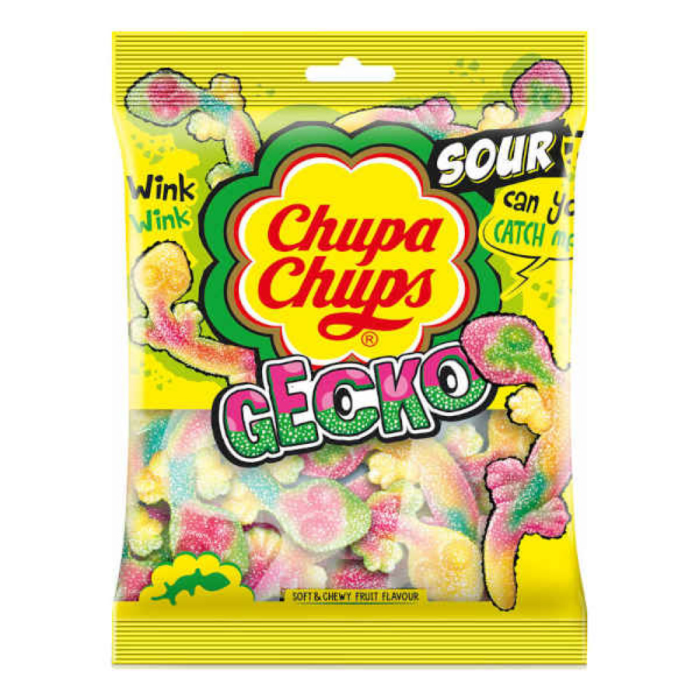 CHUPA CHUPS SOUR CANDIES GECKO 160GM 