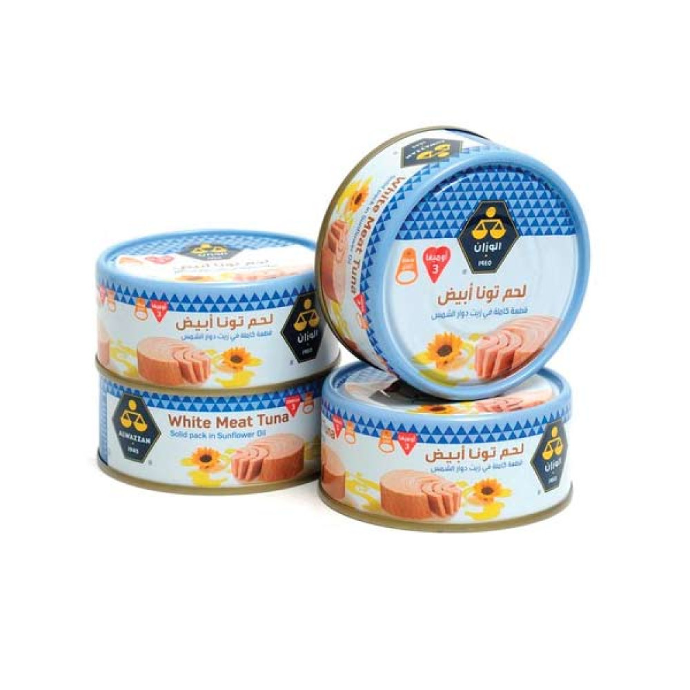 AL WAZZAN WHITE MEAT TUNA EASY OPEN 4 X 160GM 