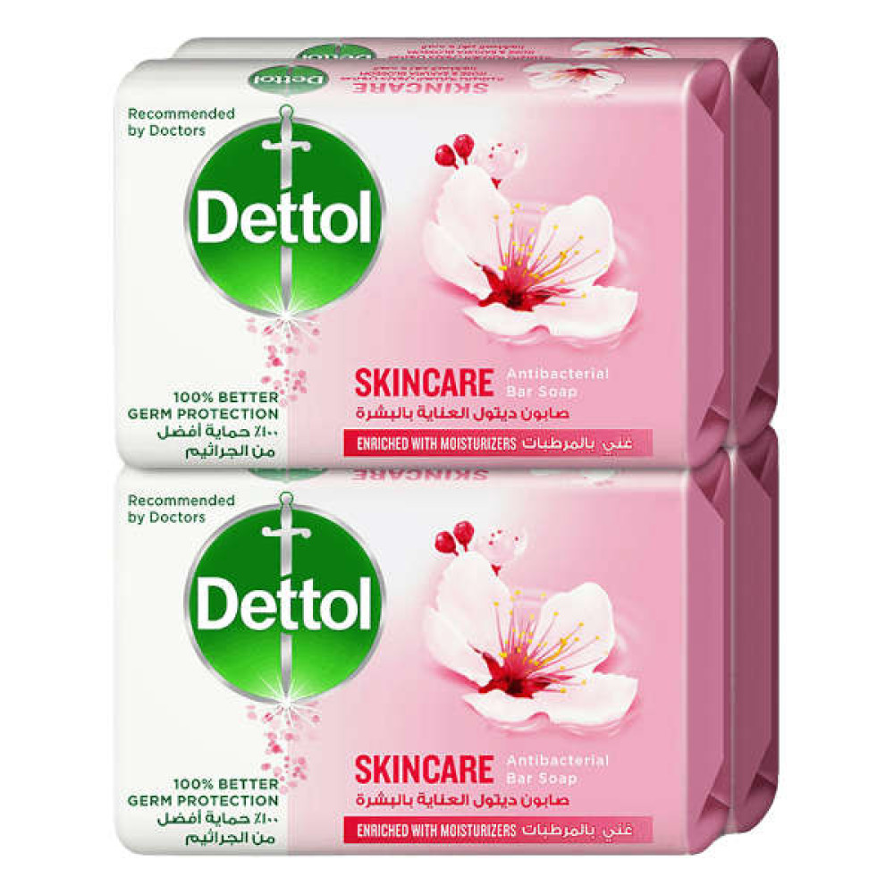 DETTOL ANTIBACTERIAL SKINCARE SOAP 4 X 165GM 