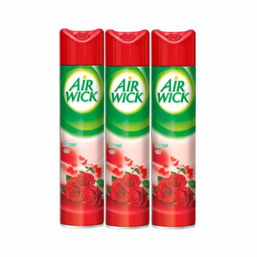 AIRWICK AEROSOL AIR FRESHNER ROSE 3 X 300ML