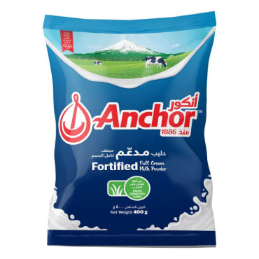 ANCHOR FORTIFIED FULL CREAM MILK POWDER 400GM 
