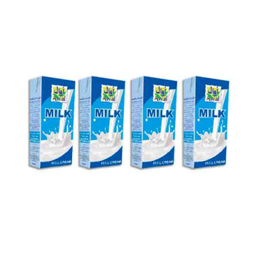 AWAL FULL CREAM LONG LIFE MILK 4 X 1LTR 