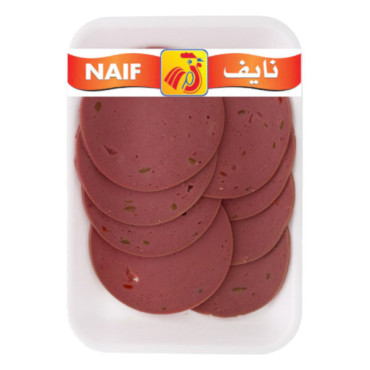 NAIF BEEF MORTADELLA OLIVES SLICES 250GM