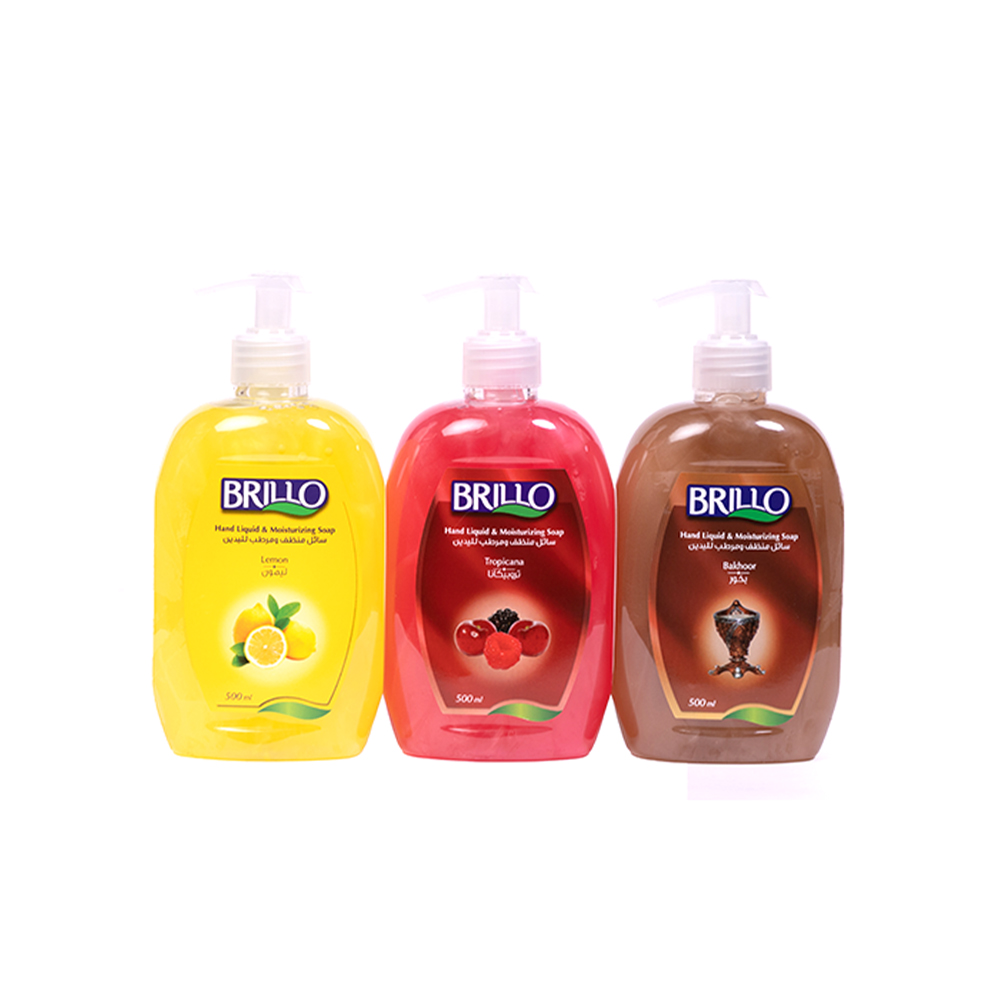 BRILLO LIQUID HAND WASH ASSORTED 4X500ML