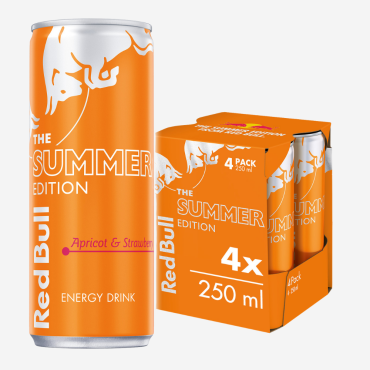 RED BULL ENERGY DRINK APRICOT STRAWBERRY 4S*250 ML
